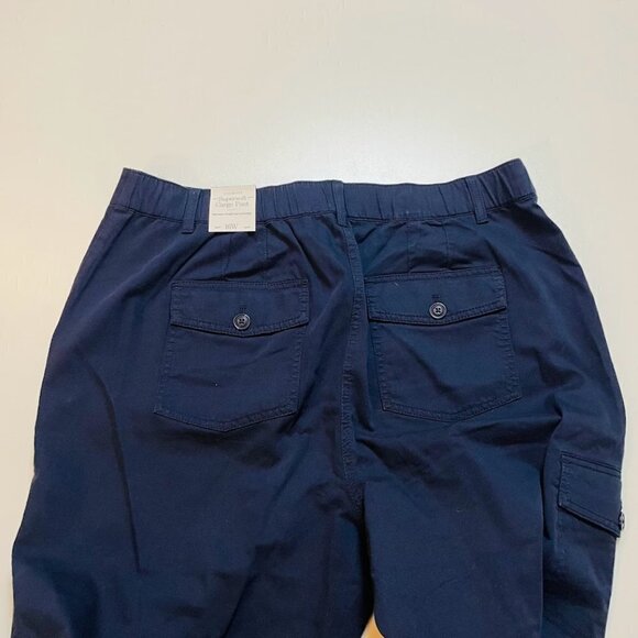 NWT Talbots Pant Trouesr High Waist Straight Leg Cargo Cropped Navy Blue Utility - Picture 6 of 14